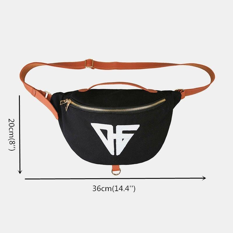 Herre Unisex Lærredspar Sporty Casual Skuldertaske Med Stor Kapacitet Brysttaske