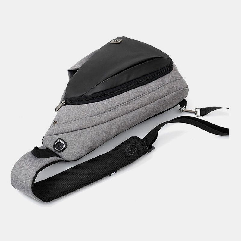 Herre Unisex Nylon Letvægts Kontrastfarve Afslappet Udendørs Rejser Multi-bære Skuldertaske Crossbody Taske Brysttaske