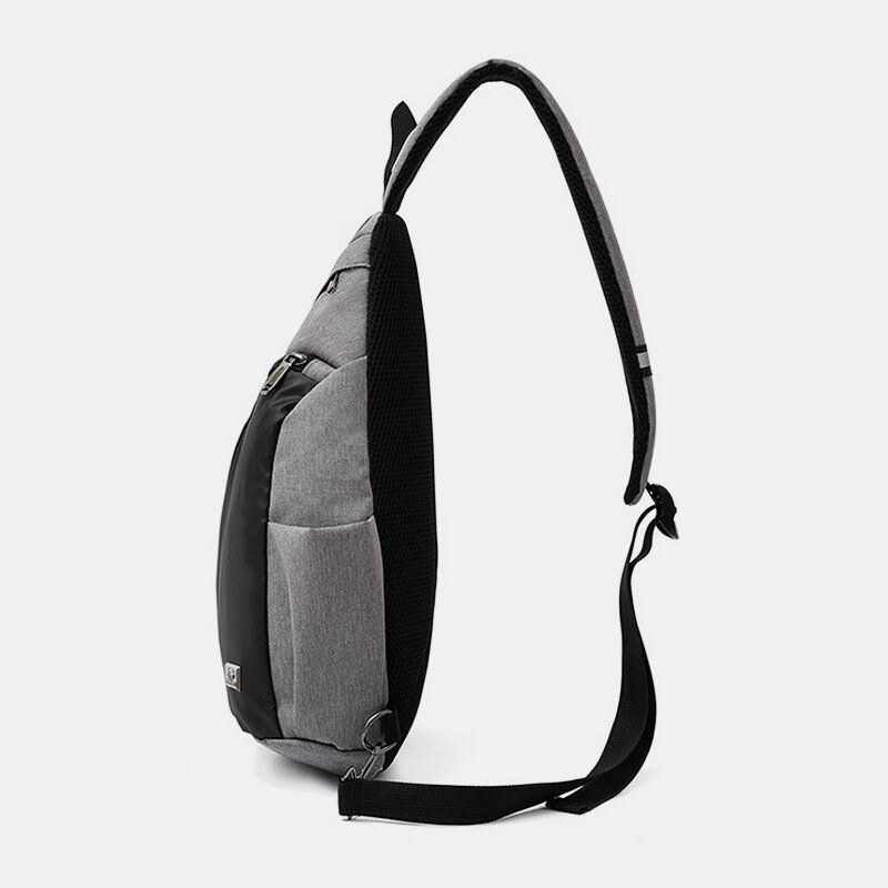 Herre Unisex Nylon Letvægts Kontrastfarve Afslappet Udendørs Rejser Multi-bære Skuldertaske Crossbody Taske Brysttaske