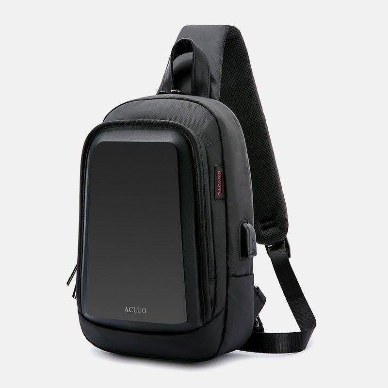 Herre Usb Opladning Vandtæt Brysttaske Casual Aftagelig Skulderrem Åndbar Crossbody Tasker Skuldertaske