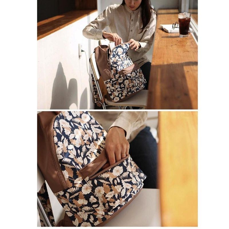 Dame Flamingo Tegneserietryk Rygsæk Floral Casual Pige Skoletaske
