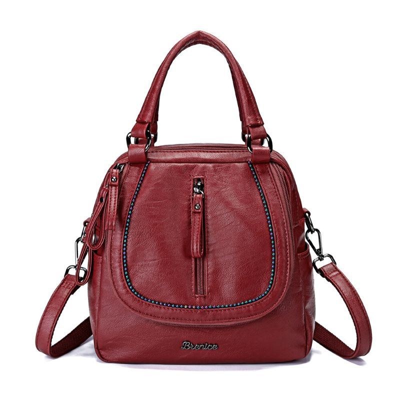 Dame Multifunktion Blød Håndtaske Vintage Bohemian Skulder Crossbody Bag Rygsæk