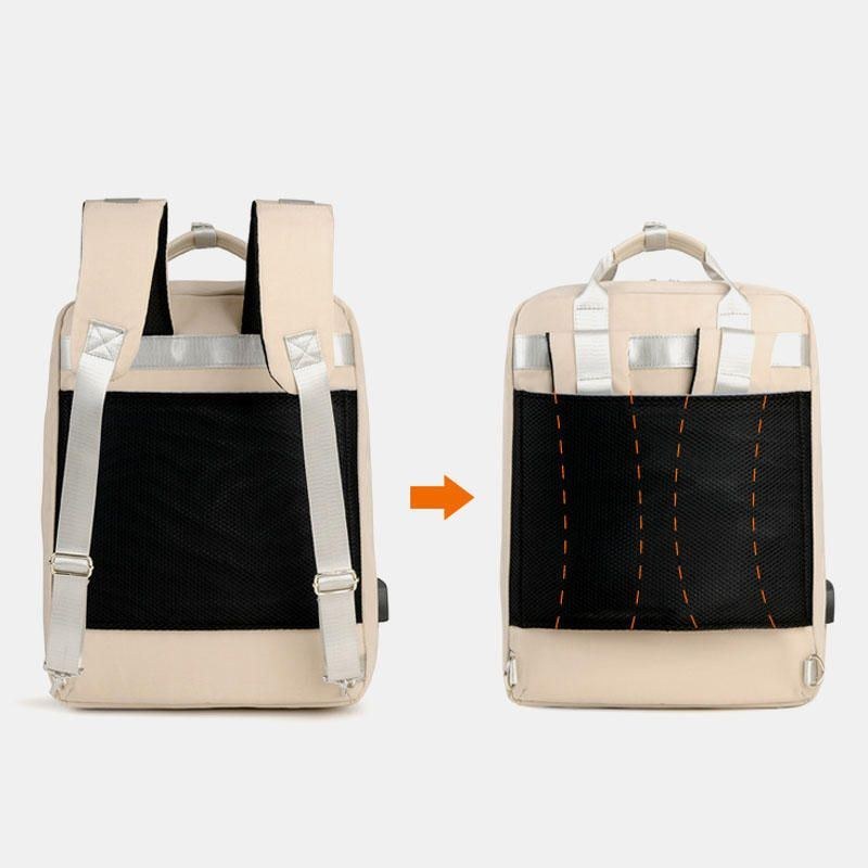 Dame Multifunktion Vandtæt Pure Color Casual 15.6 Tommer Patchwork Rygsæk