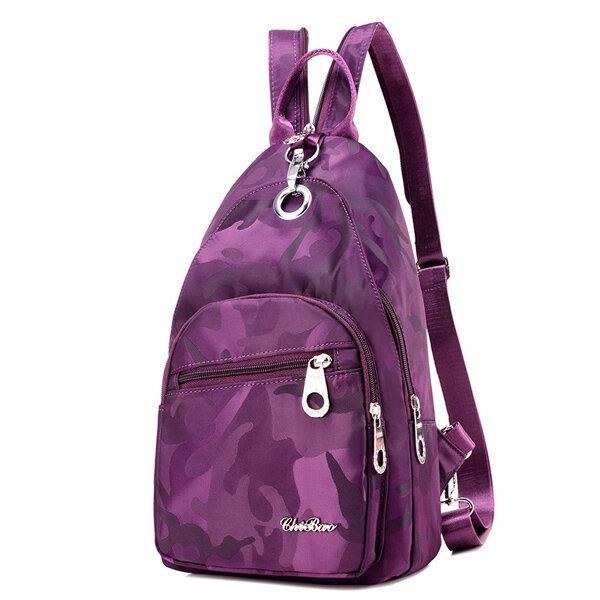 Dame Nylon Camouflage Rygsæk Piger Udendørs Sport Multifunktion Brysttasker Skuldertasker