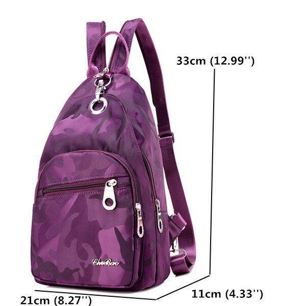 Dame Nylon Camouflage Rygsæk Piger Udendørs Sport Multifunktion Brysttasker Skuldertasker