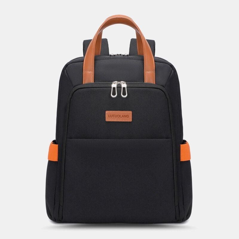 Dame Oxford Multi-pocket Skjult Skulderrem Design Rygsæk Vandtæt Slidfast 14 Tommer Bærbar Taske