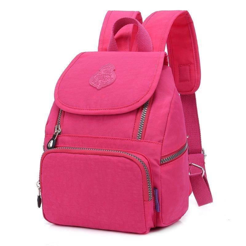 Dame Solid Nylon Flap Rygsæk Vandtæt Casual Satchel