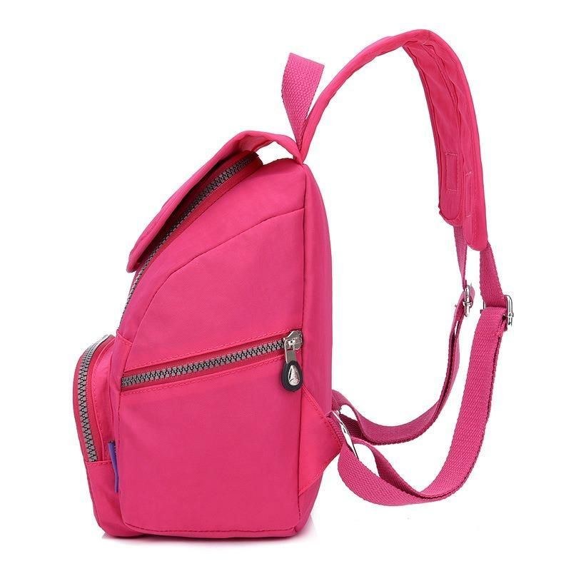 Dame Solid Nylon Flap Rygsæk Vandtæt Casual Satchel