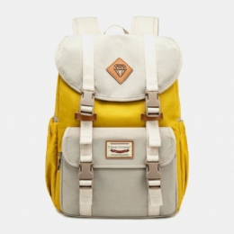 Dame Stor Kapacitet Canvas Multi-color Casual Patchwork Rygsæk Daglig Taske