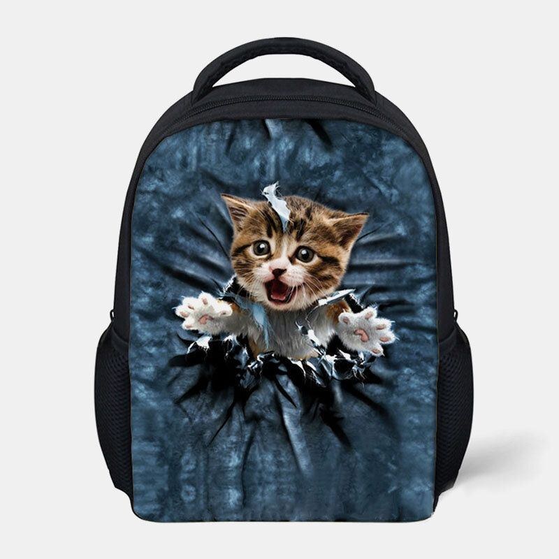 Dame Unisex Animal Creative 3d Tegneserie Sød Kat Afslappet Udendørs Lille Rygsæk Skoletaske