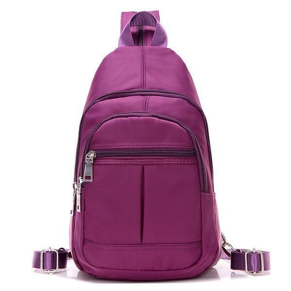 Dame Vandtæt Nylon Multifunktions Skuldertaske Rygsæk Bryst Diagonal Pakke Twill Taske