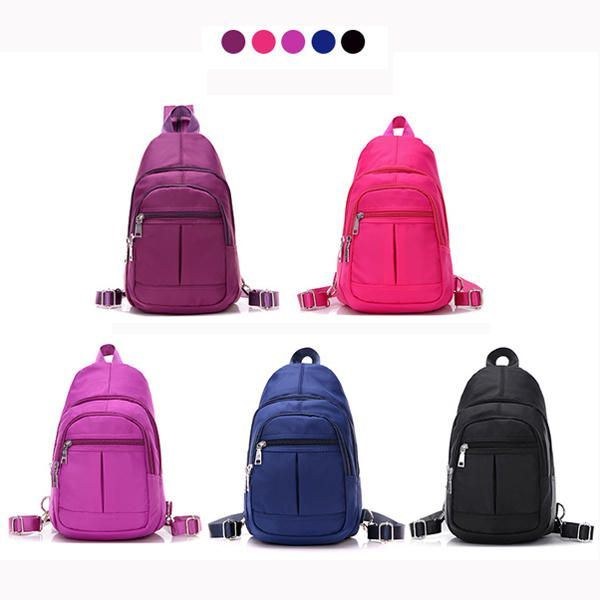 Dame Vandtæt Nylon Multifunktions Skuldertaske Rygsæk Bryst Diagonal Pakke Twill Taske