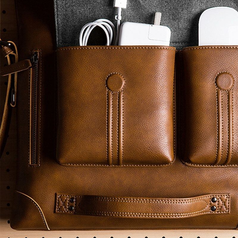 Håndtaske Til Mænd Casual Multifunktionsrygsæk Solid Crossbody-taske