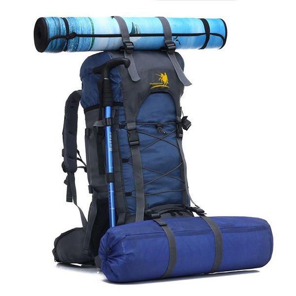 Herre 60l Outdoor Trekking Rygsæk Vandtæt Nylon Rejsetaske Campingtaske
