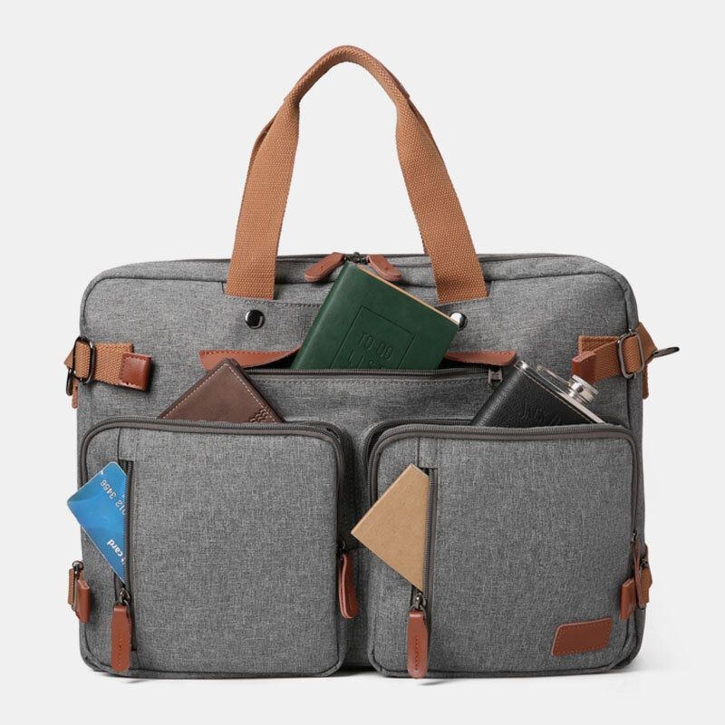 Herre Casual Multicarry Stor Kapacitet 15.6/17 Tommer Bærbar Taske Rygsæk Crossbody-taske Med Flere Lommer