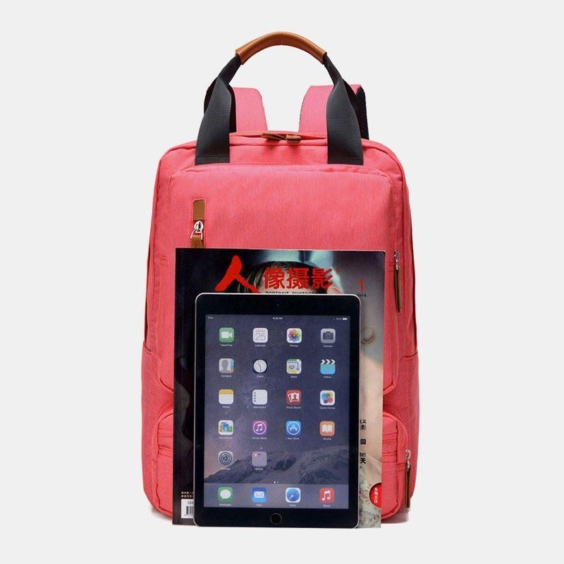 Herre Kvinder Mode Stor Kapacitet Multi-pocket Pure Color Rygsæk