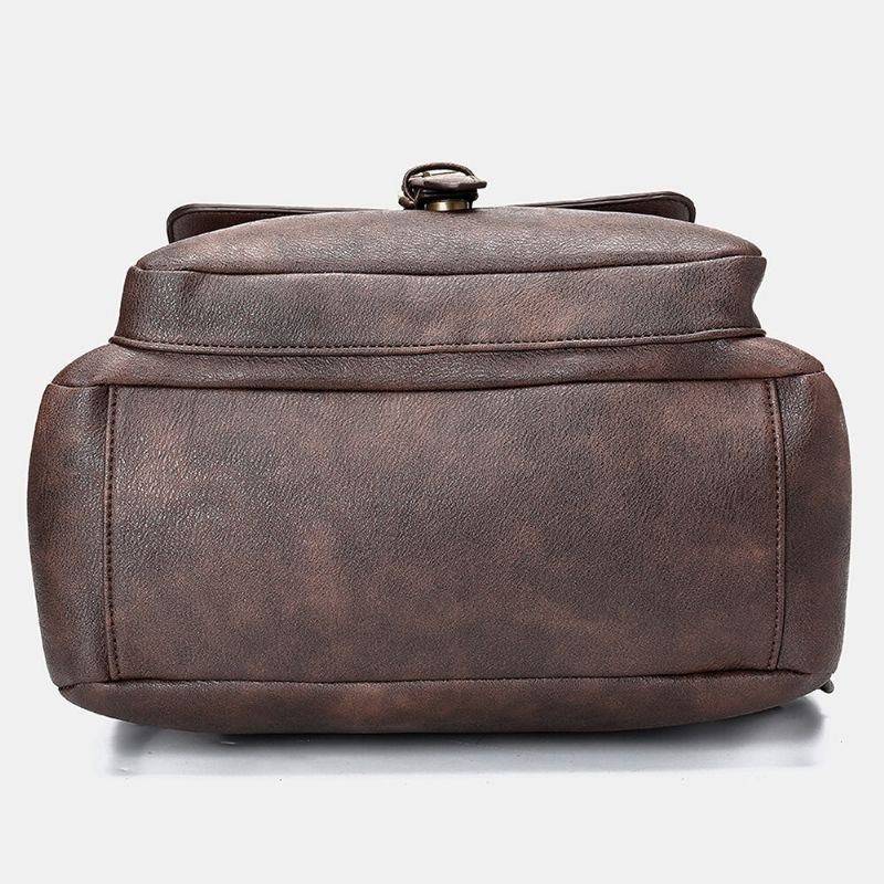 Herre Kvinder Pu Læder Vintage Stor Captial Rygsæk Laptoptasker Skoletaske Skuldertasker