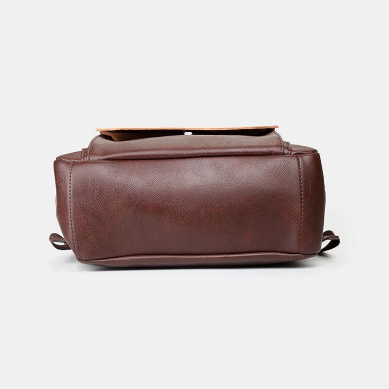 Herre Unisex Pu-læder Rejserygsæk Med Stor Kapacitet Vintage Bærbar Taske