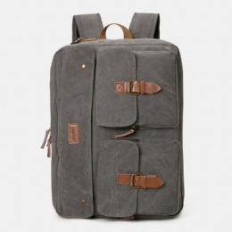 Herre Vintage Casual Canvas Stor Kapacitet 17 Tommer Laptop Taske Rygsæk Multi-pocket Crossbody Taske