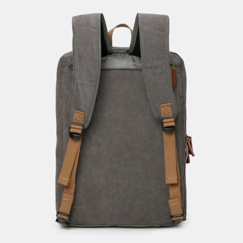 Herre Vintage Casual Canvas Stor Kapacitet 17 Tommer Laptop Taske Rygsæk Multi-pocket Crossbody Taske