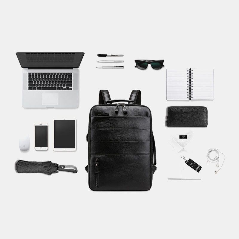 Mænds Multifunktionel Rygsæk Med Stor Kapacitet Laptoptaske Med Usb-opladningsport Til Erhvervslivet
