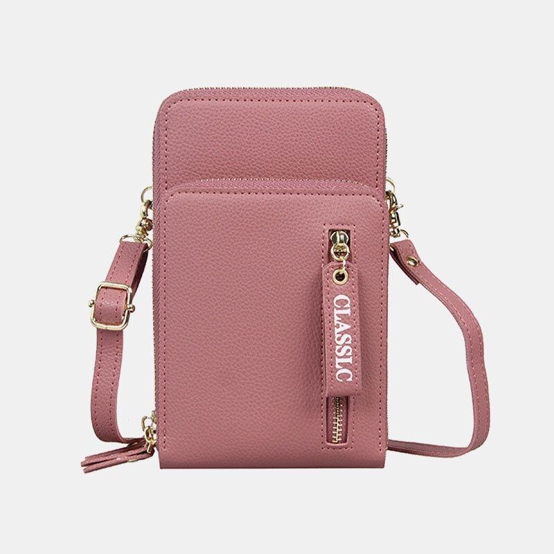 Dame 3 Kortpladser 6.5 Tommer Solid Telefontaske Crossbody-taske Skuldertaske