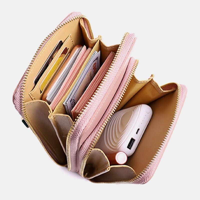 Dame 5 Card Slots Telefontaske Solid Crossbody Tasker