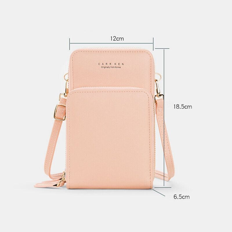 Dame 5 Kortpladser 6.3 Tommer Telefontaske Solid Crossbody Taske