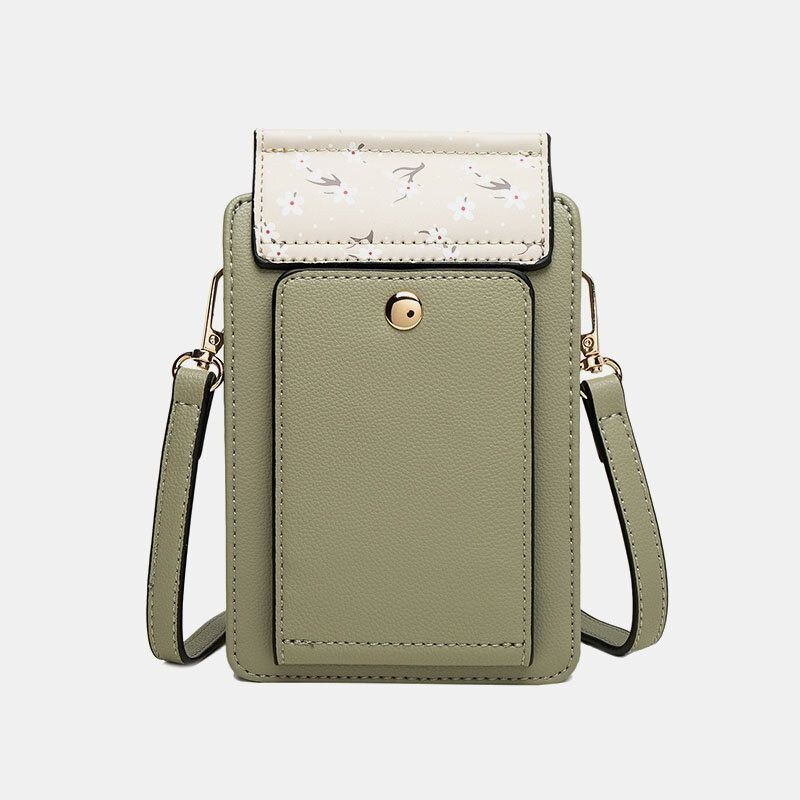 Dame 6.5 Tommer Telefonholder 6 Kortslot Floral Crossbody-taske