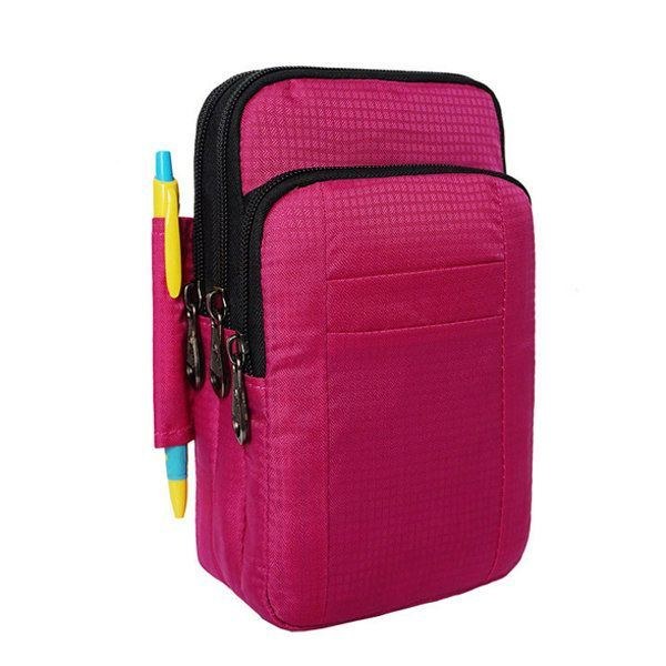 Dame 7 Tommer Mobiltelefon Vandtæt Nylon Crossbody Taske Udendørs Skulder Talje Taske Til Kvinde Mand