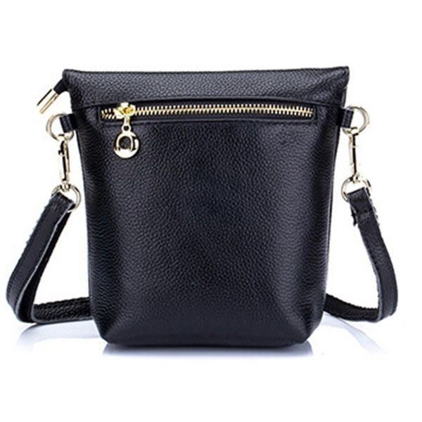Dame Ægte Læder Kvast Mini Skuldertasker Vintage Hasp Crossbody Tasker 5.5 Tommer Telefontasker