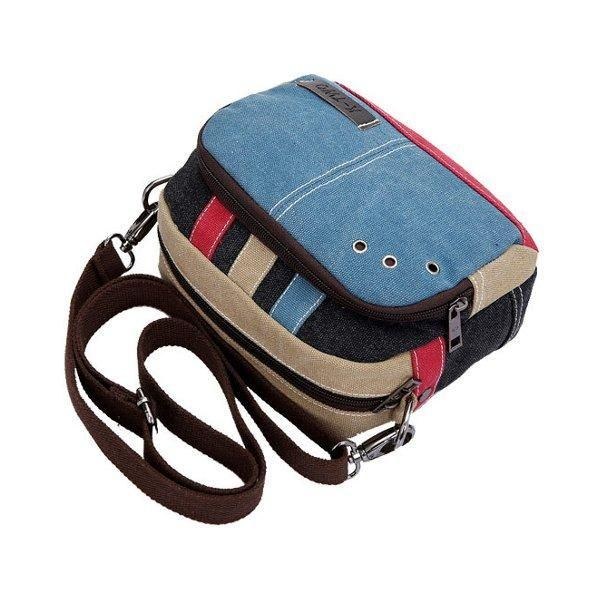 Dame Canvas Crossbody-tasker Kontrastfarve Casual Små Skuldertasker Messenger-tasker