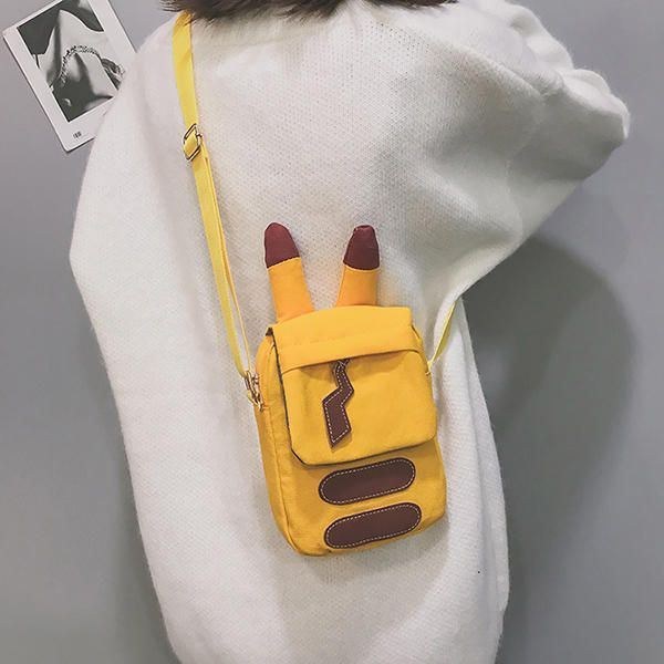 Dame Canvas Hip-hop Tegneserieform Skuldertaske Telefontaske