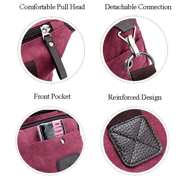 Dame Canvas Stor Kapacitet Sports Travel Crossbody Taske