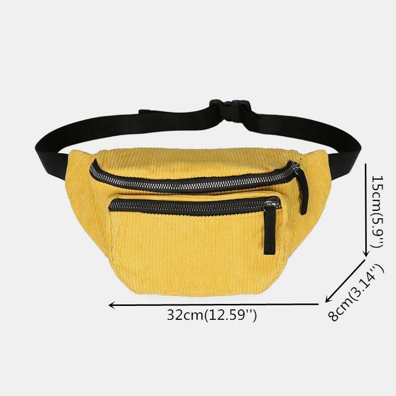 Dame Corduroy Retro Ensfarvet Casual Fashion Crossbody-taske Brysttaske Skuldertaske