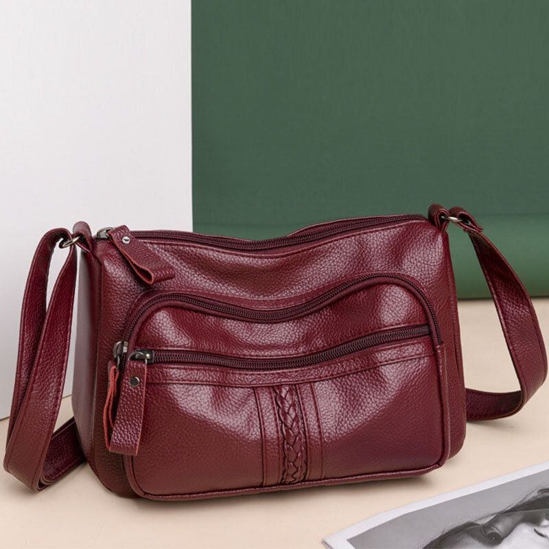 Dame Crossbody-taske Med Stor Kapacitet Slidstærk Retro-skuldertaske Med Flere Lommer