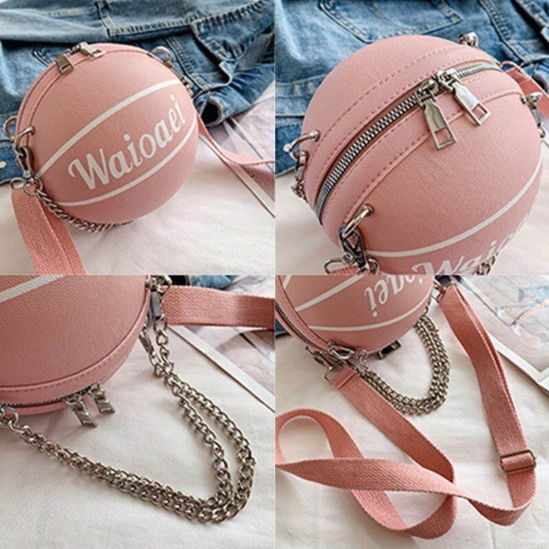 Dame Damer Unikt Design Basketball Look Ensfarvet Håndtaske Mode Justerbar Skuldertaske Cross Body Bag