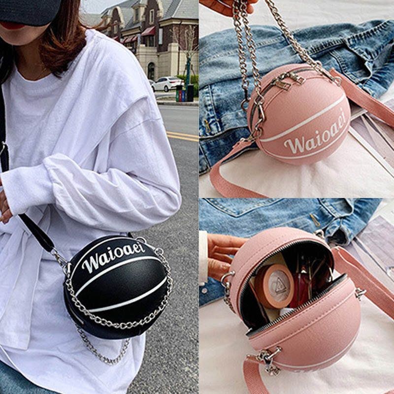 Dame Damer Unikt Design Basketball Look Ensfarvet Håndtaske Mode Justerbar Skuldertaske Cross Body Bag