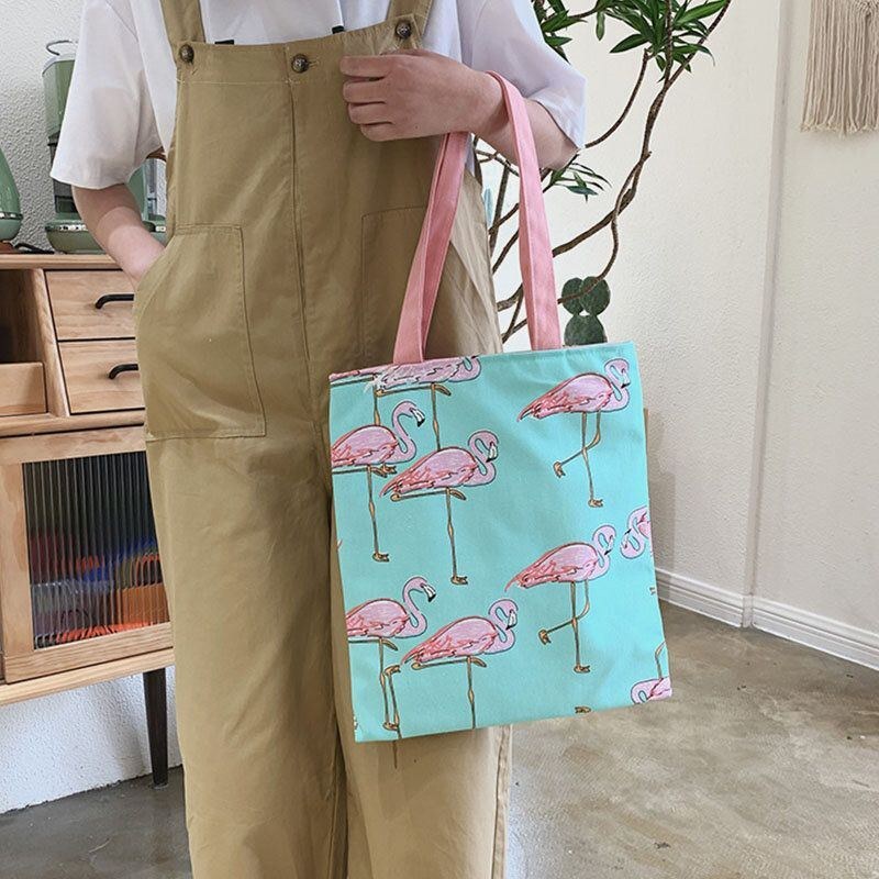 Dame Dotted Daisy Printet Tote Bag Håndtaske Skuldertaske