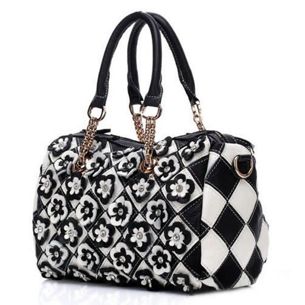 Dame Elegant Flower Patchwork Crossbody Taske Håndtaske
