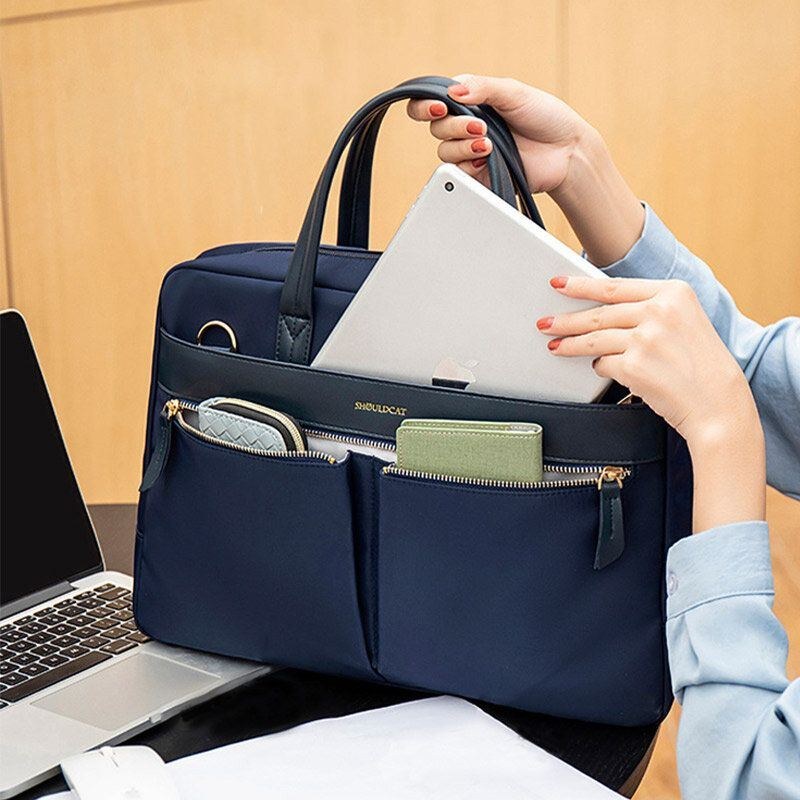 Dame Enkel 13.3/14/15.6 Tommer Crossbody-taske Til Bærbar Computer Med Flere Rum Anti-tyveri Letvægts Håndtaske