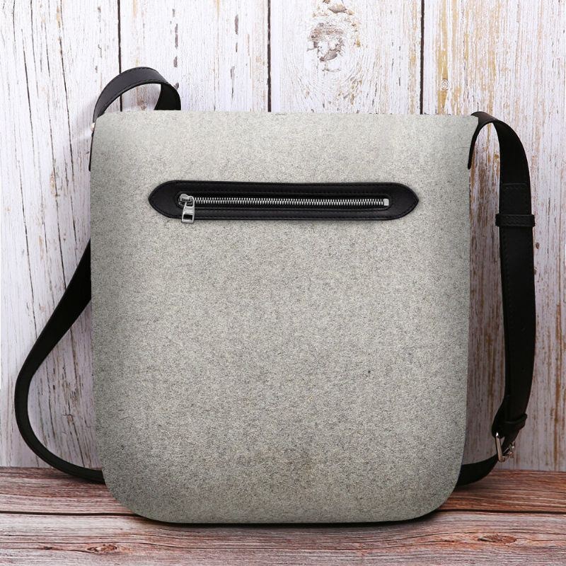 Dame Filt Søde Tegneserie Katte Print Casual Skuldertaske Crossbody Taske