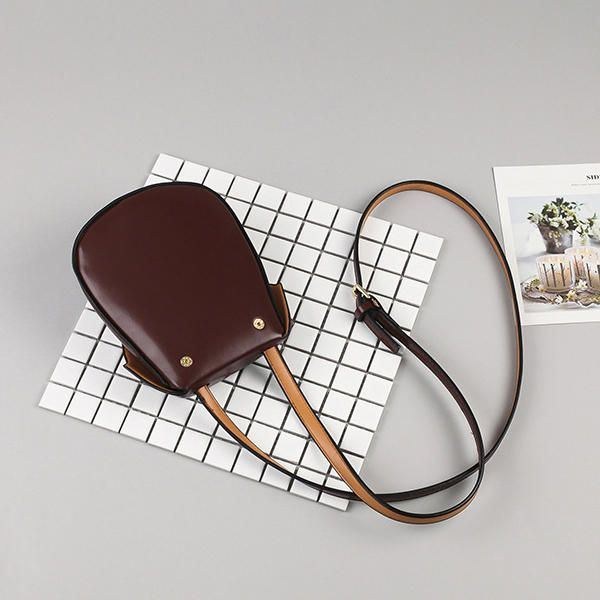 Dame Imiteret Læder Skaltaske Fritids Skuldertaske Bucket Bag Crossbody Taske Telefontaske