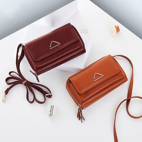 Dame Imiteret Læder Stilfuld Lille Crossbody Taske