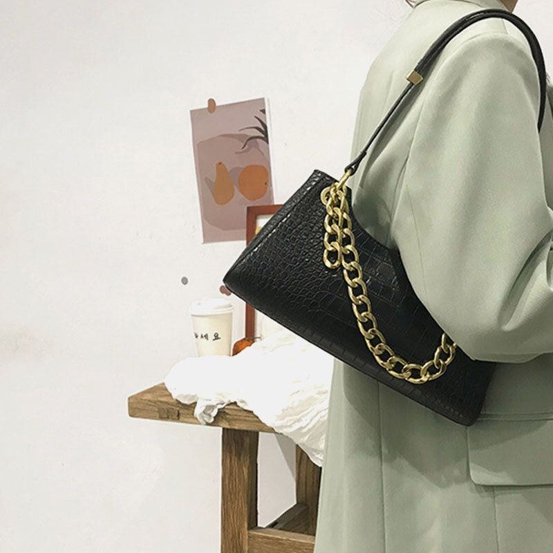 Dame Krokodillemønster Elegant Kæde Skuldertaske Crossbody Taske