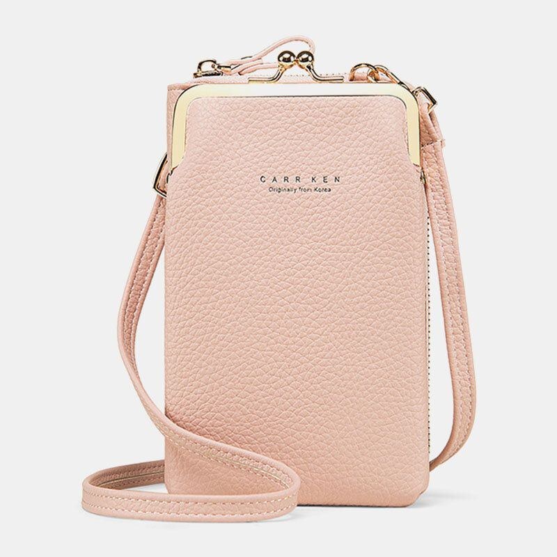 Dame Kunstlæder Clutches Taske Skuldertaske Telefon Taske Kortholder