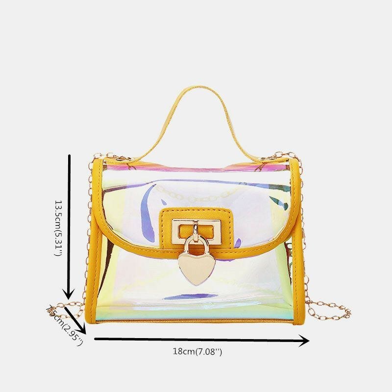 Dame Laser Chain Pvc Crossbody Taske Skuldertaske Håndtaske