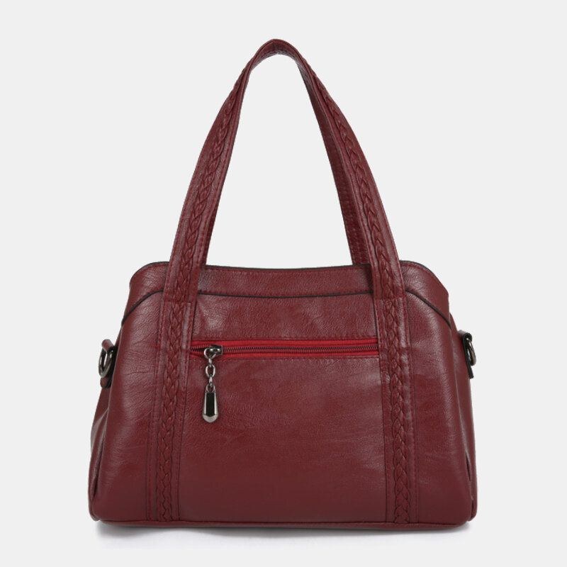 Dame Med Flere Lommer Flere Rum Kvast Crossbody-taske Retro Stor Kapacitet Tote Skuldertaske Håndtaske