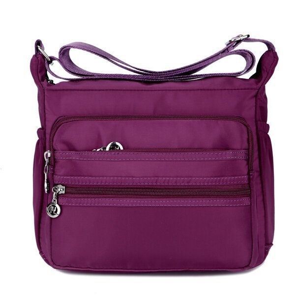 Dame Med Stor Kapacitet Vandtæt Nylon Skuldertaske Crossbody Taske