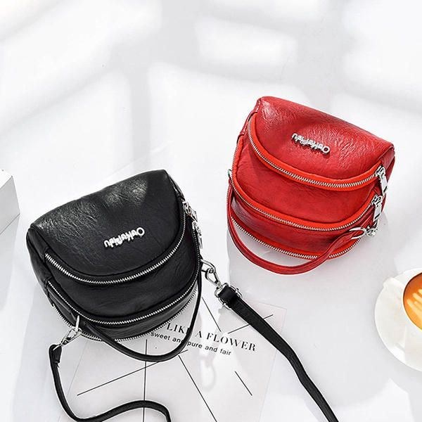 Dame Mini-telefontaske I Imiteret Læder Multi-slot Retro Crossbody-taske